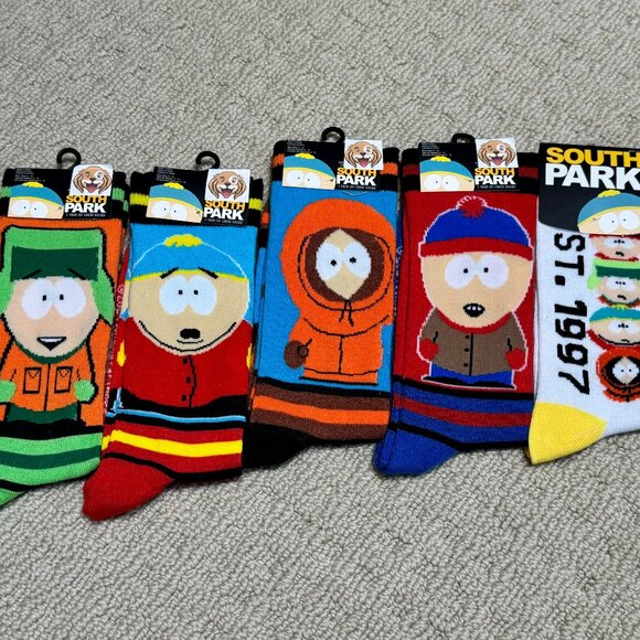 South Park Other - 5 South Park New Novelty Crew Socks Size 6-12/13 - Men's/Women's -